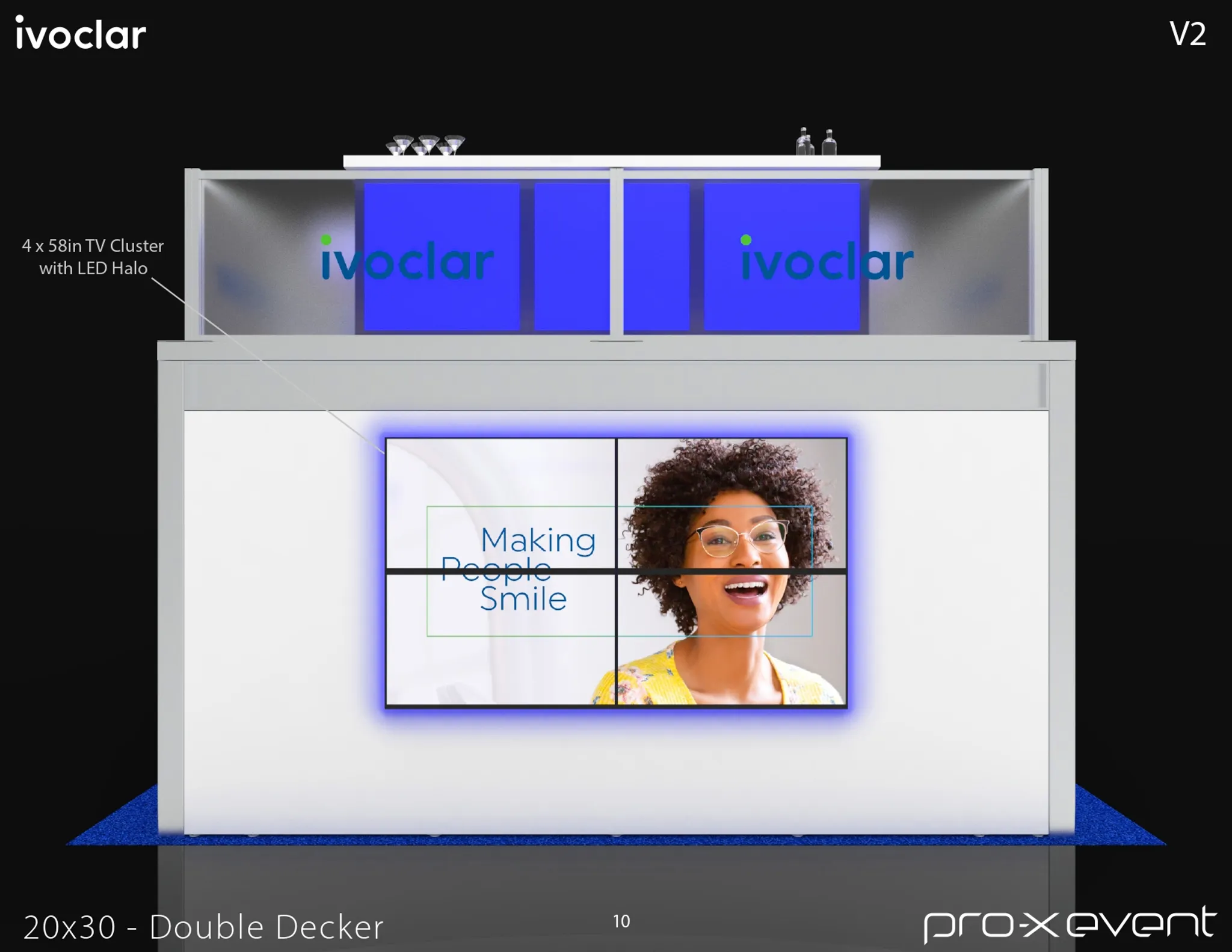 20x30 Island booth design by Pro-X Exhibits